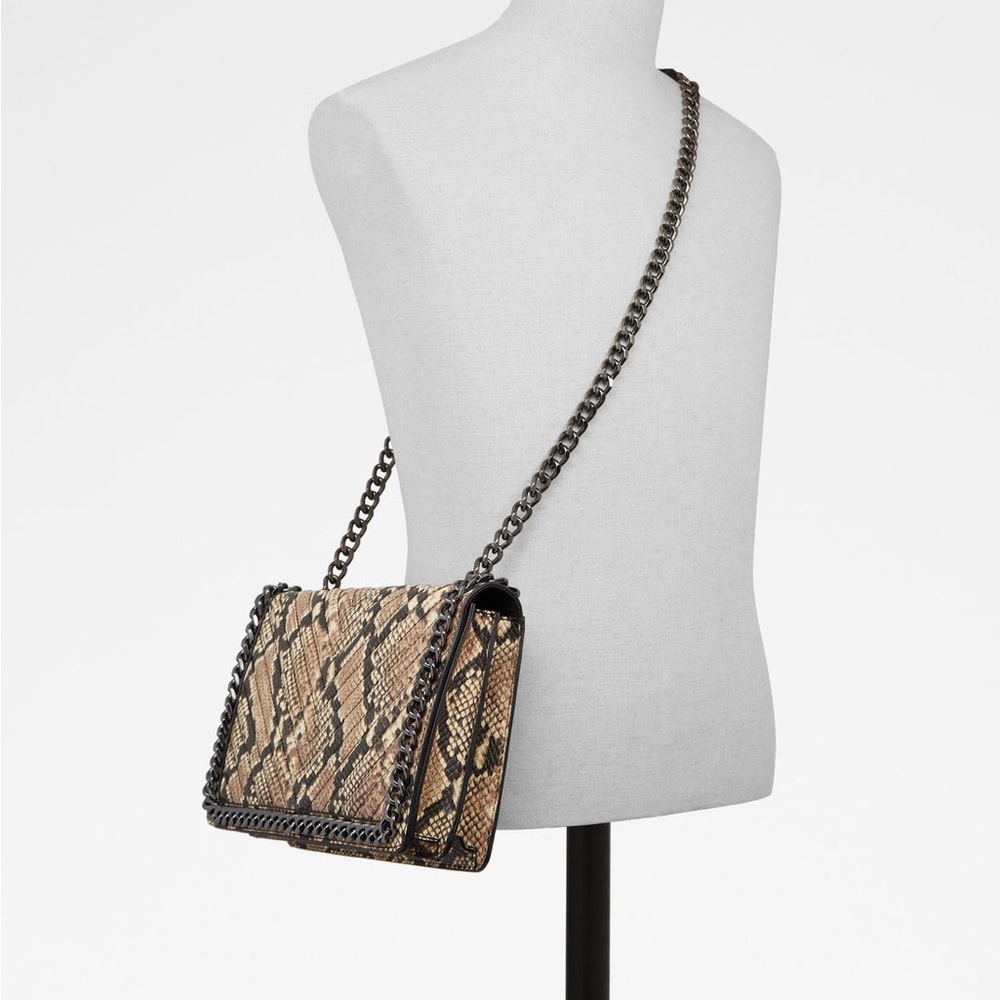 Aldo Greenwald Snake Print Chain Crossbody Bag✨